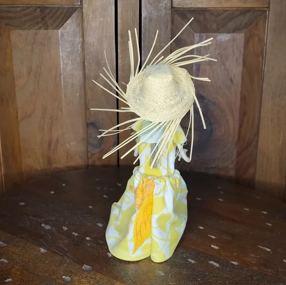 Handcrafted Doll with Yellow Floral Dress - Picture 6 of 11